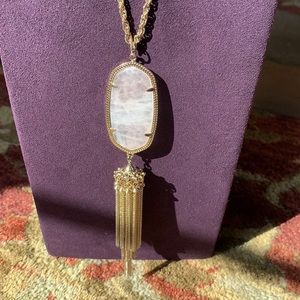 KENDRA SCOTT Rayne Rose quartz tassel necklace